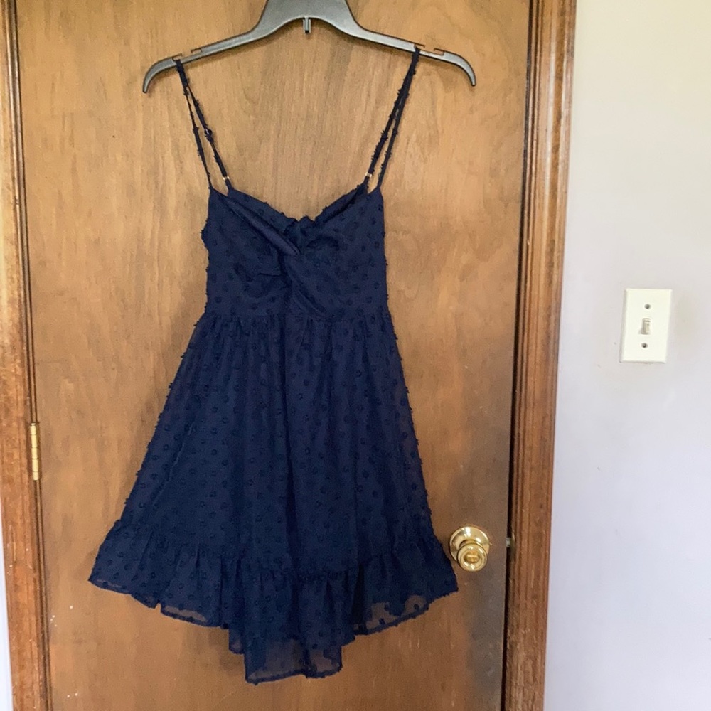 Speechless spaghetti strap back tie navy blue dress M jr - Picture 11 of 17